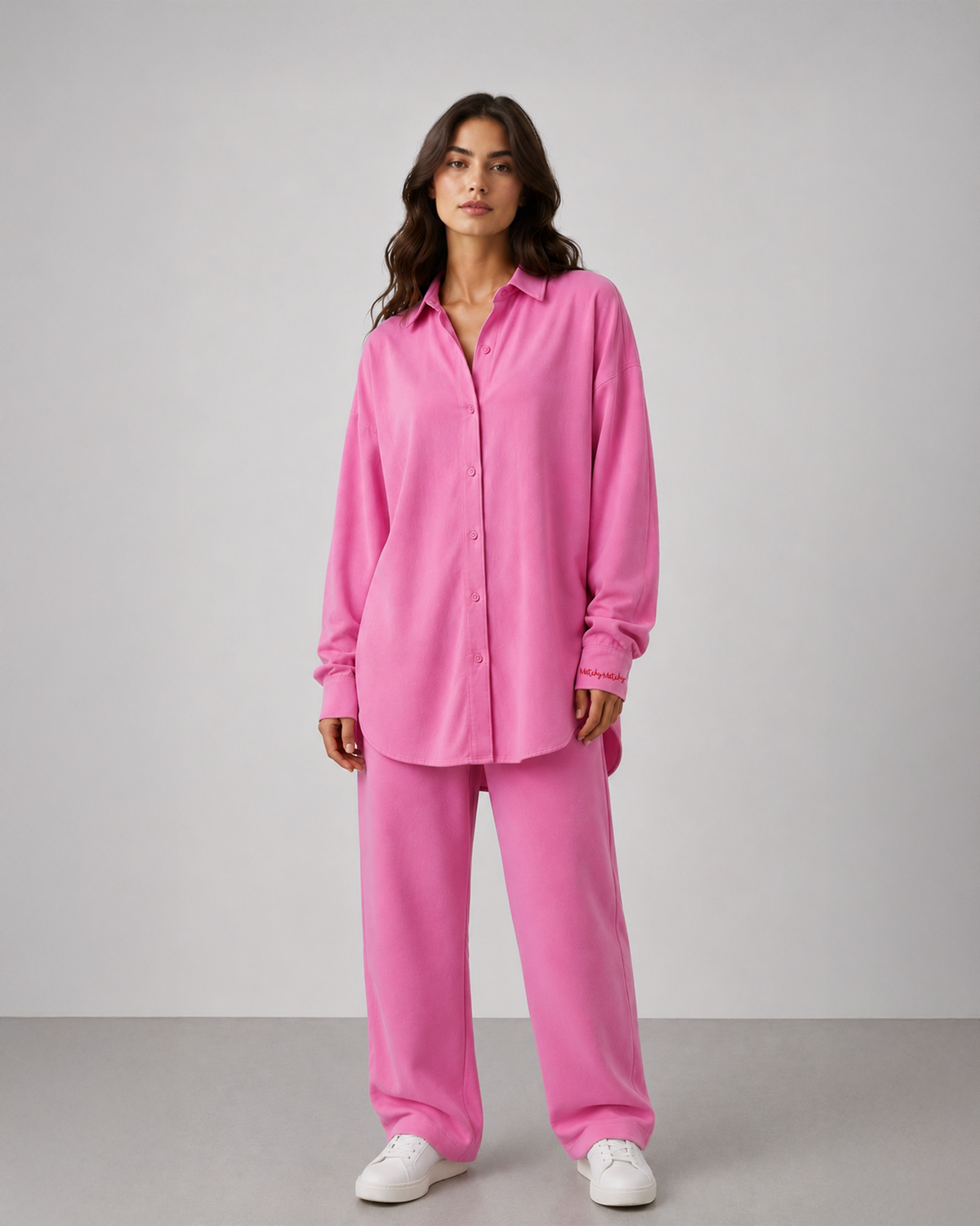 Kadın Pamuklu Gömlek Sweatpant Takım
