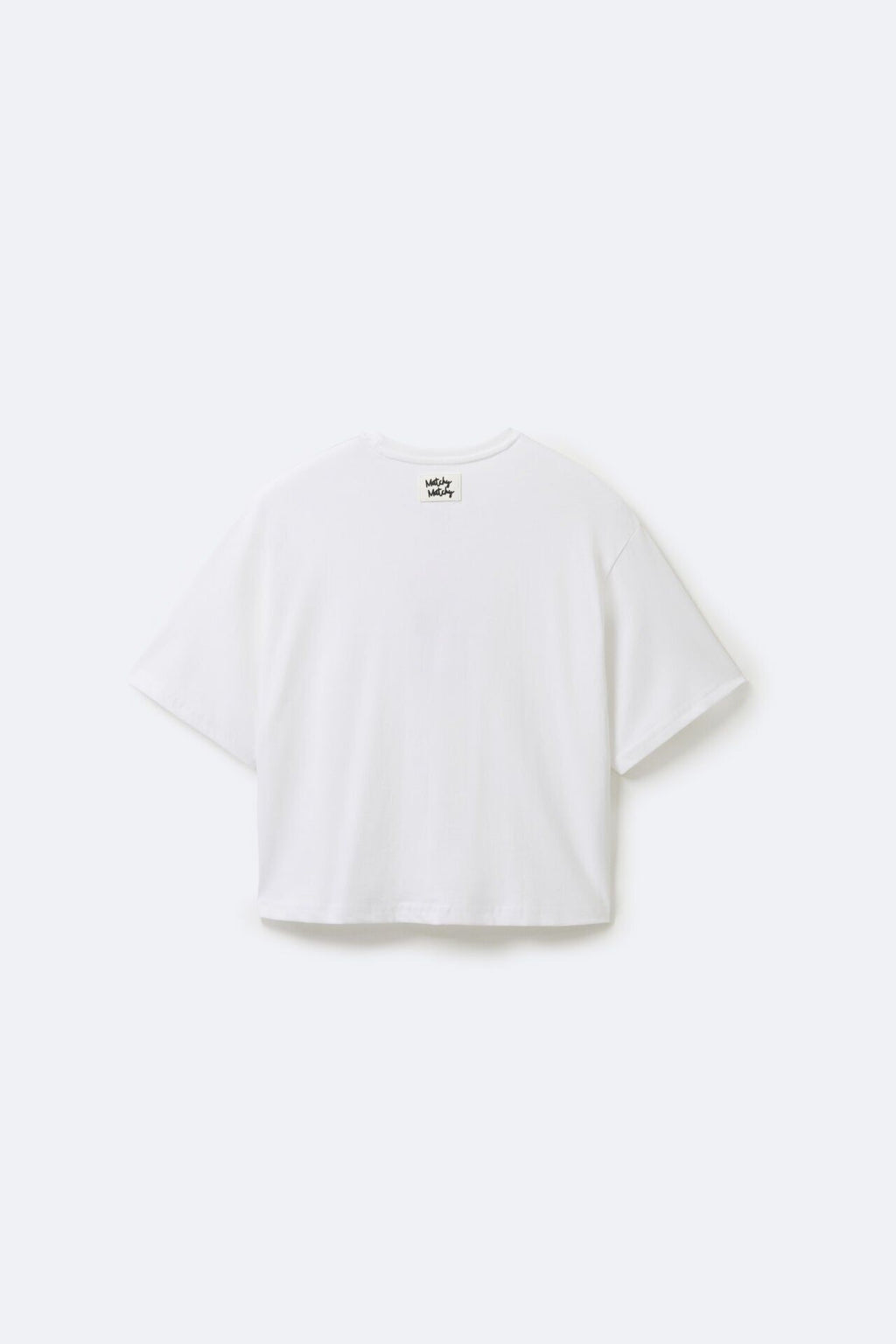 Kadın Crop White T-shirt Beyaz Logolu