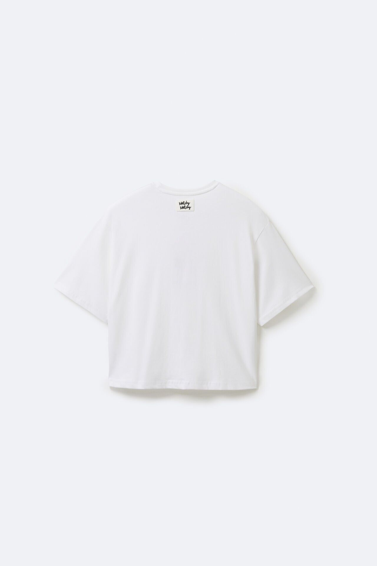 Kadın Crop White T-shirt Beyaz Logolu